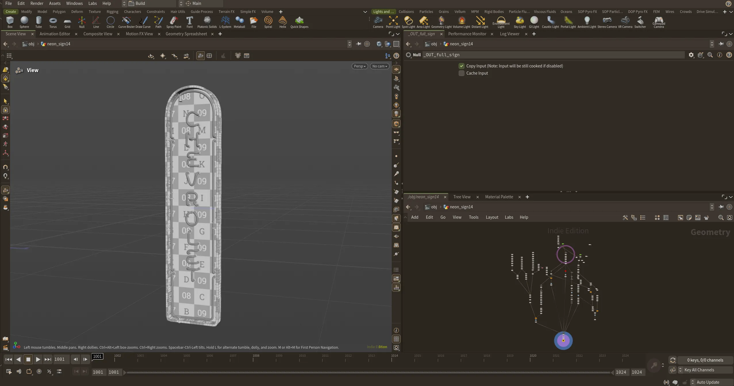 Screenshot of Houdini's UI showing the SOP context and the node tree for the generator.